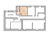 Große Altbau- Etage mit sep. 1-Zi. Apartment und Stellplatz. WG-tauglich! - 1 Zi App
