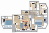 Frisch renovierte, möblierte 3-Zimmerwohnung im schönen Stuttgart-Sillenbuch - Visualisierung der Möblierung