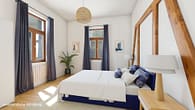 Schöne 2-Zimmer Altbauwohnung im Heusteigviertel! - Schlafzimmer (Visualisierung)