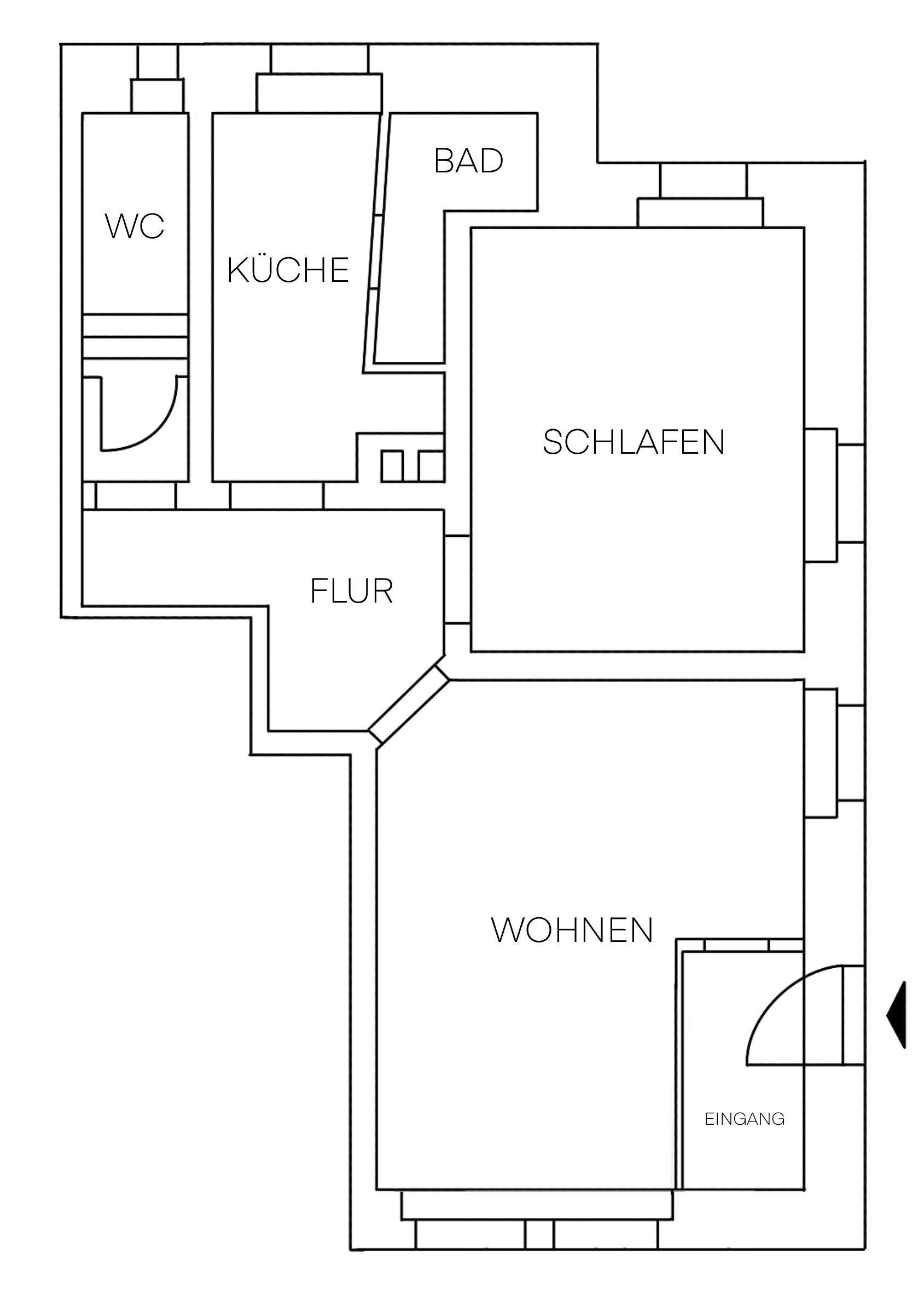 Gemütliche 2-Zimmer Einheit mit Küche im Stuttgarter Westen! - Grundriss